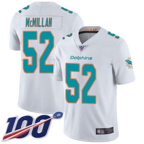 Nike Miami Dolphins #52 Raekwon McMillan White Men Stitched NFL 100th Season Vapor Limited Jersey->miami dolphins->NFL Jersey
